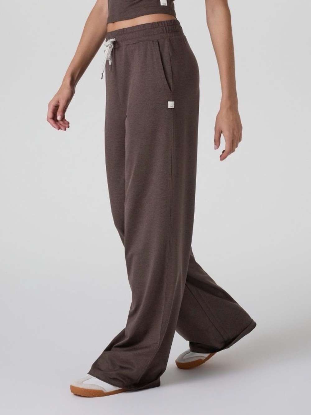 Vuori Halo Essential  Wide-Leg Pants Java- Heather Size Medium